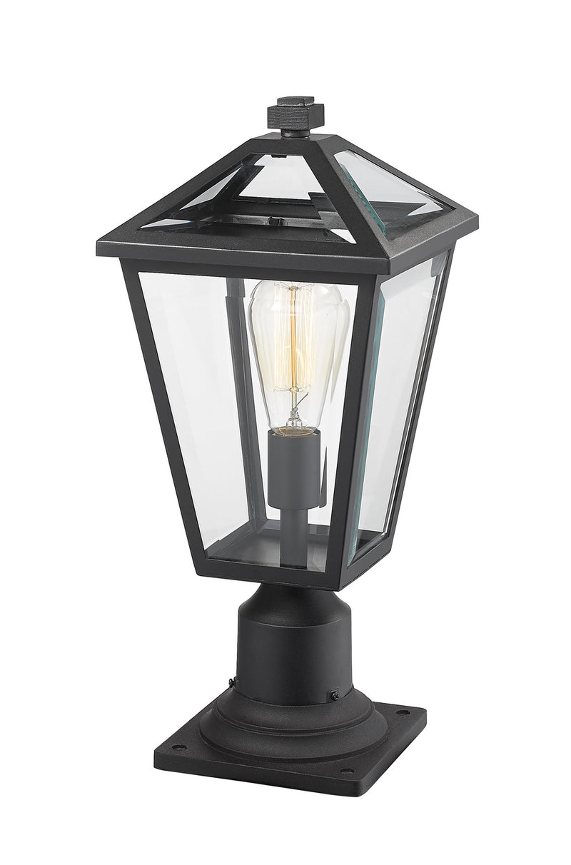 Z-Lite 579PHMR-533PM-BK One Light Outdoor Pier Mounted Fixture, Black