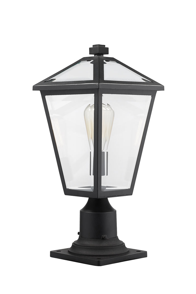Z-Lite 579PHMR-533PM-BK One Light Outdoor Pier Mounted Fixture, Black