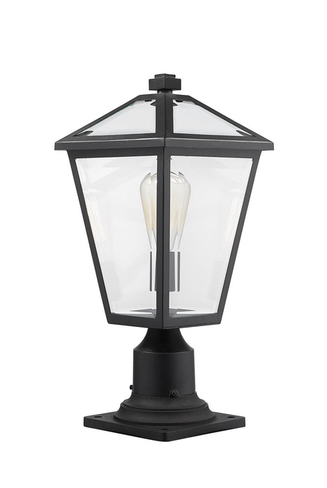 Z-Lite 579PHMR-533PM-BK One Light Outdoor Pier Mounted Fixture, Black