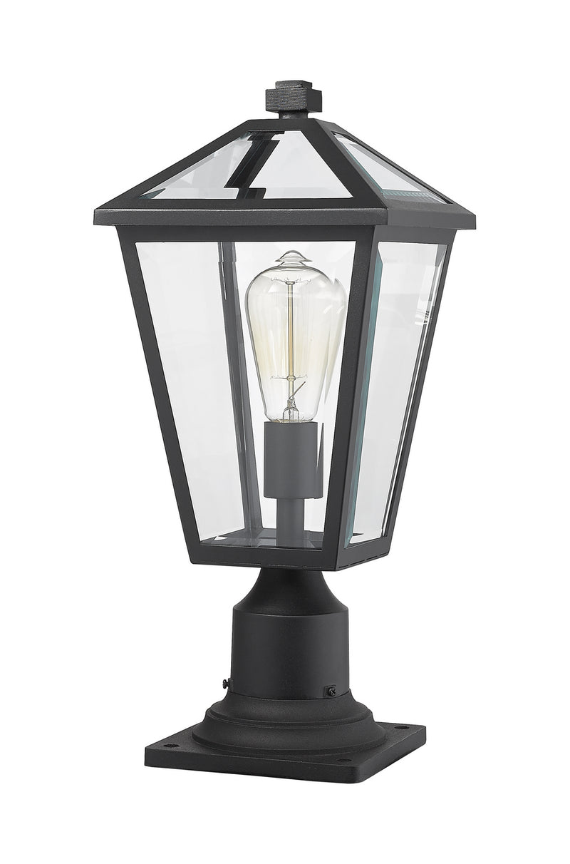 Z-Lite 579PHMR-533PM-BK One Light Outdoor Pier Mounted Fixture, Black