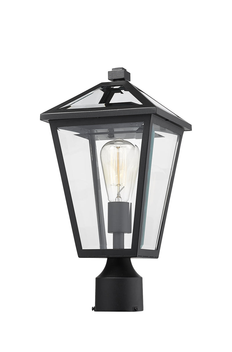 Z-Lite 579PHMR-BK One Light Outdoor Post Mount Fixture, Black
