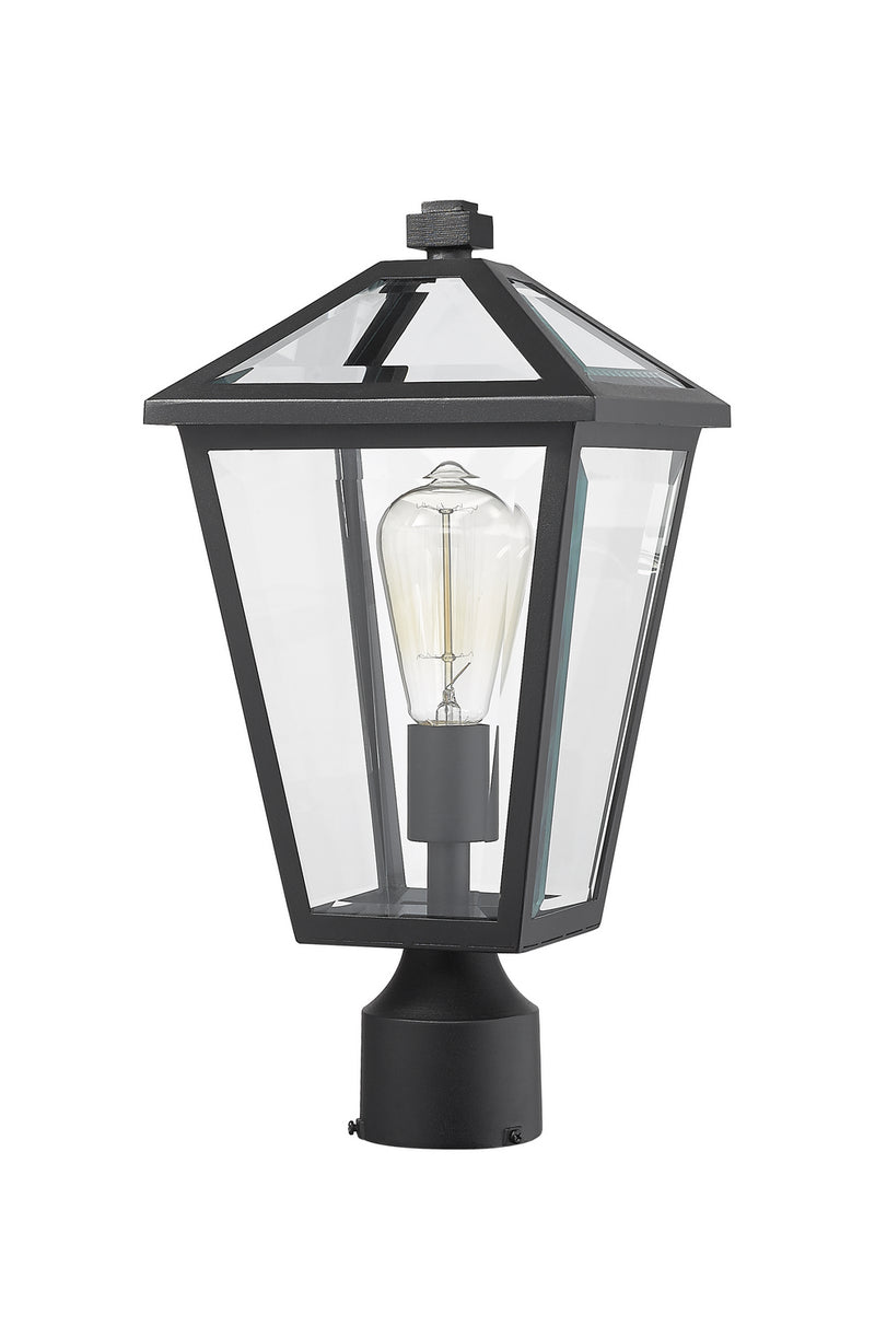 Z-Lite 579PHMR-BK One Light Outdoor Post Mount Fixture, Black