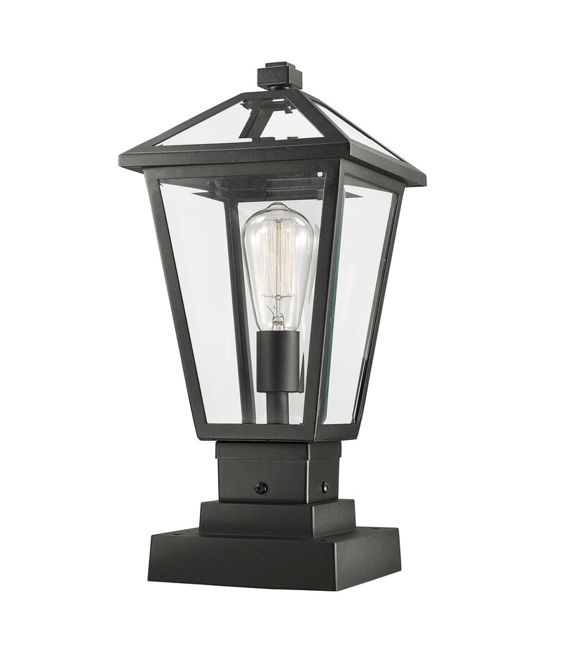 Z-Lite 579PHMS-SQPM-BK One Light Outdoor Pier Mounted Fixture, Black