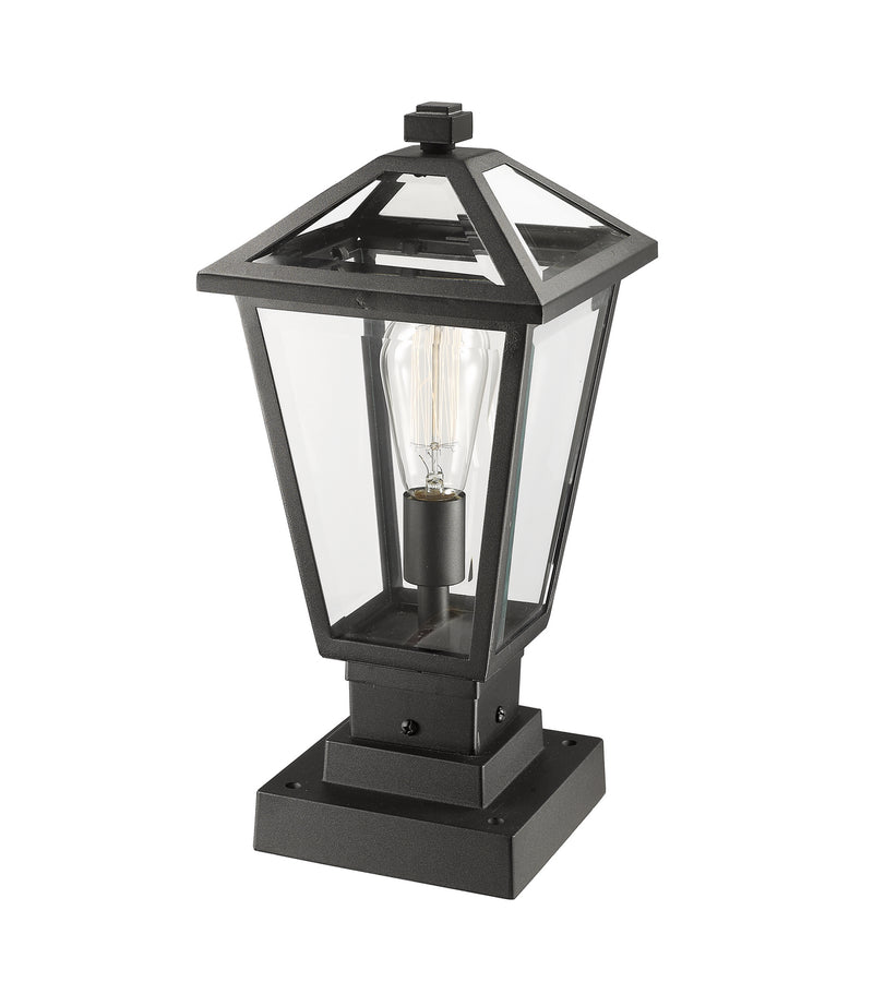 Z-Lite 579PHMS-SQPM-BK One Light Outdoor Pier Mounted Fixture, Black