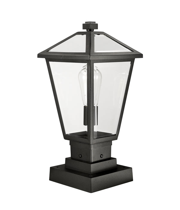 Z-Lite 579PHMS-SQPM-BK One Light Outdoor Pier Mounted Fixture, Black
