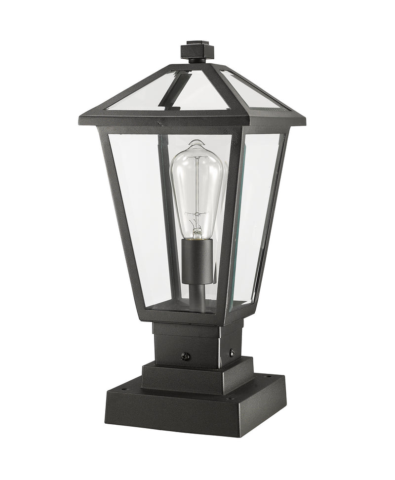 Z-Lite 579PHMS-SQPM-BK One Light Outdoor Pier Mounted Fixture, Black