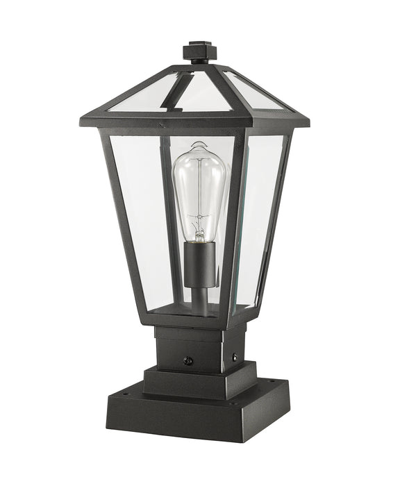 Z-Lite 579PHMS-SQPM-BK One Light Outdoor Pier Mounted Fixture, Black