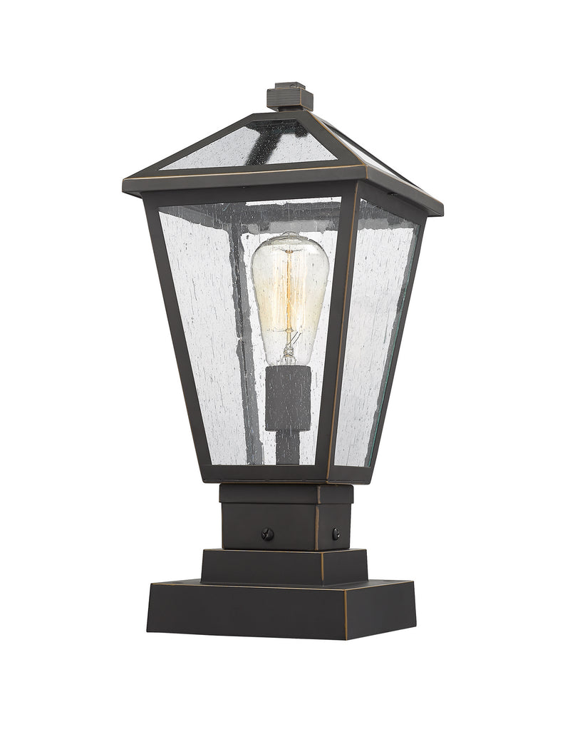 Z-Lite 579PHMS-SQPM-ORB One Light Outdoor Pier Mounted Fixture, Oil Rubbed Bronze