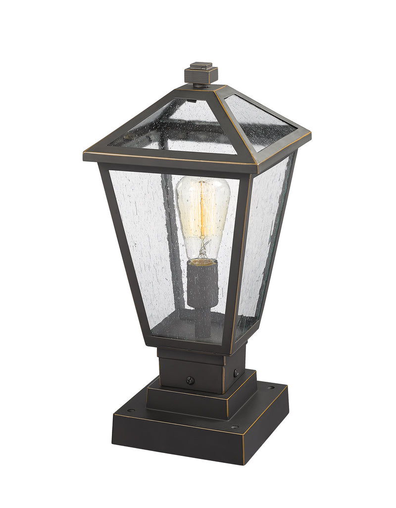 Z-Lite 579PHMS-SQPM-ORB One Light Outdoor Pier Mounted Fixture, Oil Rubbed Bronze
