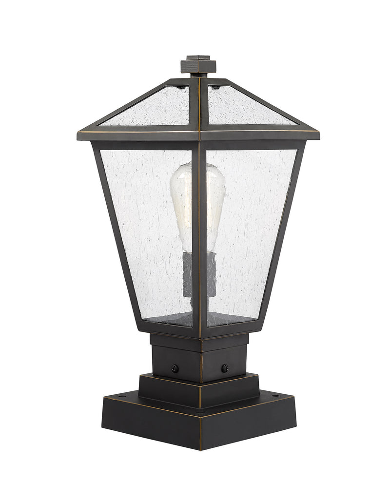 Z-Lite 579PHMS-SQPM-ORB One Light Outdoor Pier Mounted Fixture, Oil Rubbed Bronze