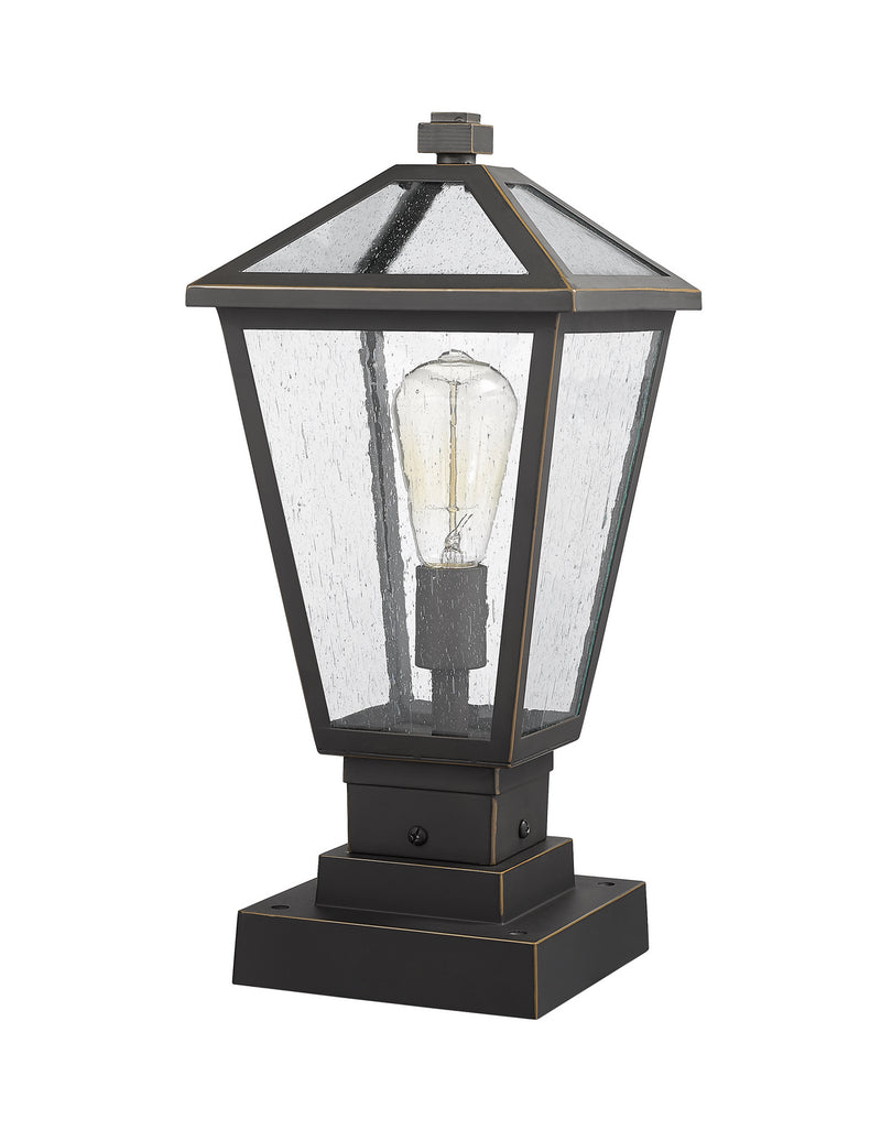 Z-Lite 579PHMS-SQPM-ORB One Light Outdoor Pier Mounted Fixture, Oil Rubbed Bronze
