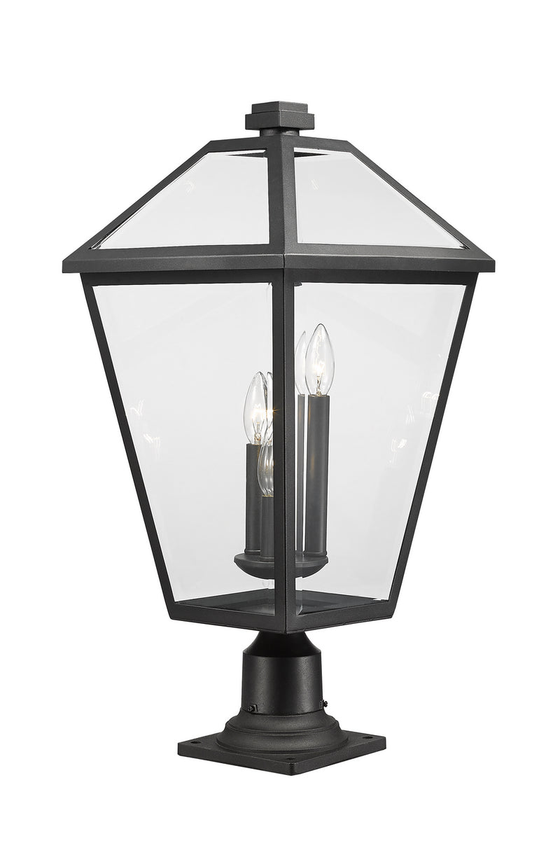 Z-Lite 579PHXLR-533PM-BK Three Light Outdoor Pier Mounted Fixture, Black