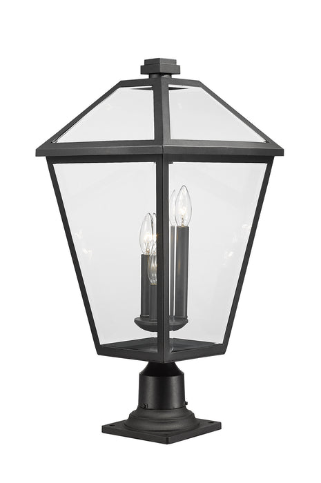 Z-Lite 579PHXLR-533PM-BK Three Light Outdoor Pier Mounted Fixture, Black