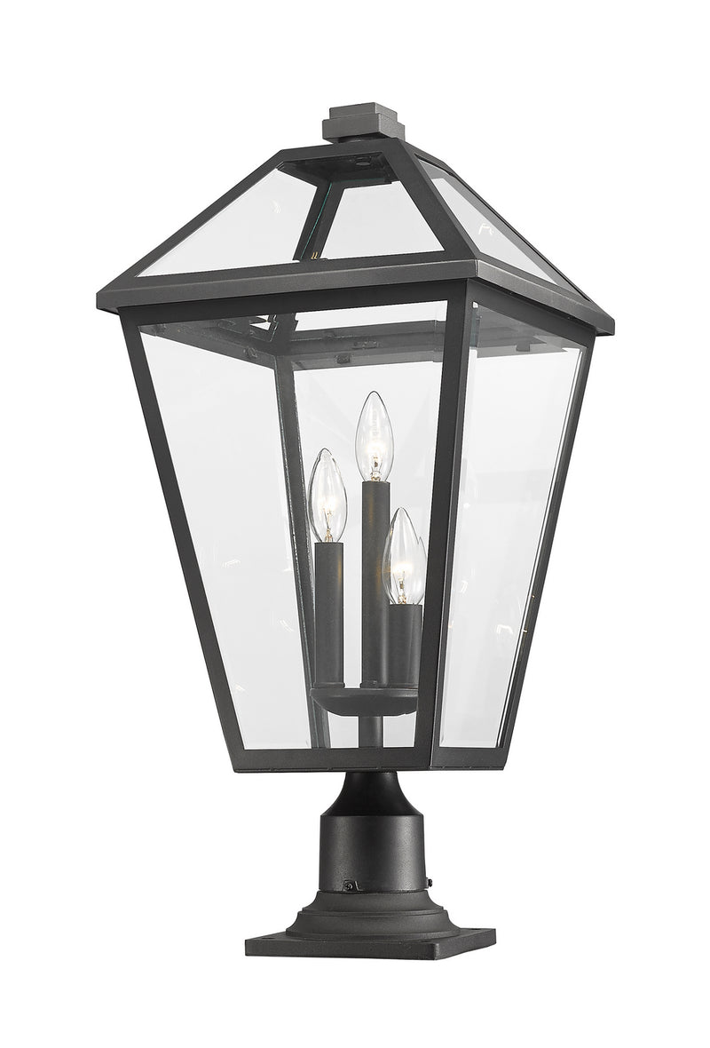 Z-Lite 579PHXLR-533PM-BK Three Light Outdoor Pier Mounted Fixture, Black