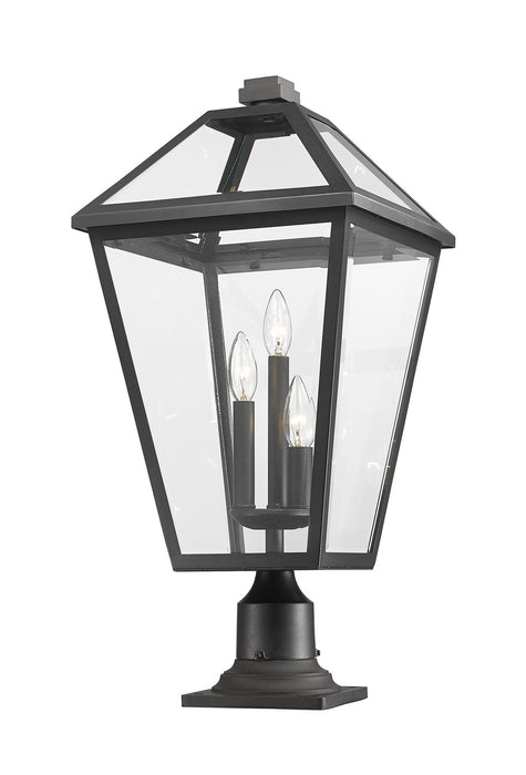 Z-Lite 579PHXLR-533PM-BK Three Light Outdoor Pier Mounted Fixture, Black