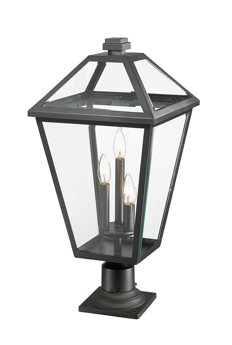 Z-Lite 579PHXLR-533PM-BK Three Light Outdoor Pier Mounted Fixture, Black