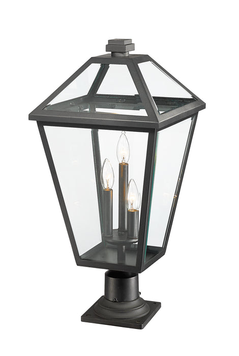 Z-Lite 579PHXLR-533PM-BK Three Light Outdoor Pier Mounted Fixture, Black