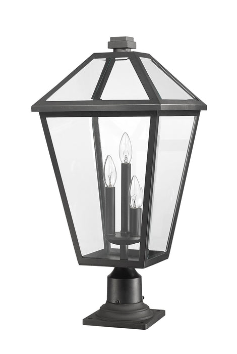 Z-Lite 579PHXLR-533PM-BK Three Light Outdoor Pier Mounted Fixture, Black