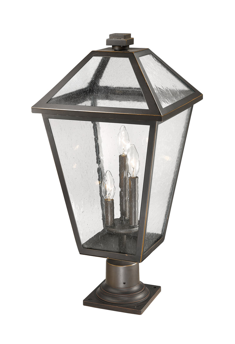 Z-Lite 579PHXLR-533PM-ORB Three Light Outdoor Pier Mounted Fixture, Oil Rubbed Bronze