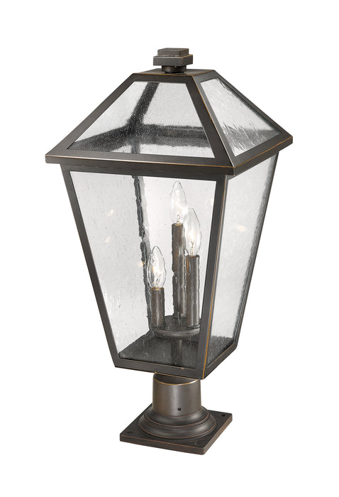Z-Lite 579PHXLR-533PM-ORB Three Light Outdoor Pier Mounted Fixture, Oil Rubbed Bronze