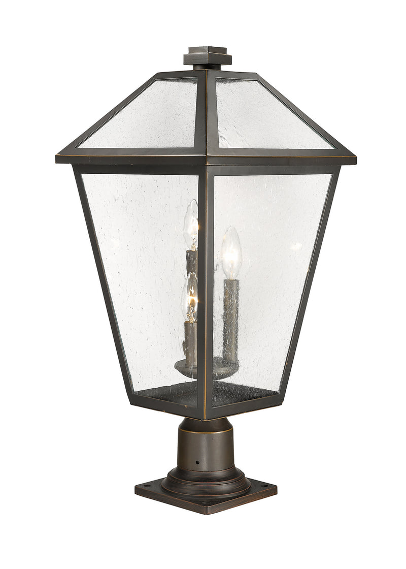 Z-Lite 579PHXLR-533PM-ORB Three Light Outdoor Pier Mounted Fixture, Oil Rubbed Bronze