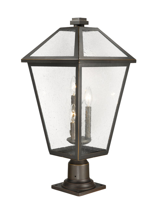 Z-Lite 579PHXLR-533PM-ORB Three Light Outdoor Pier Mounted Fixture, Oil Rubbed Bronze