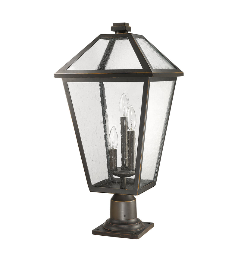 Z-Lite 579PHXLR-533PM-ORB Three Light Outdoor Pier Mounted Fixture, Oil Rubbed Bronze