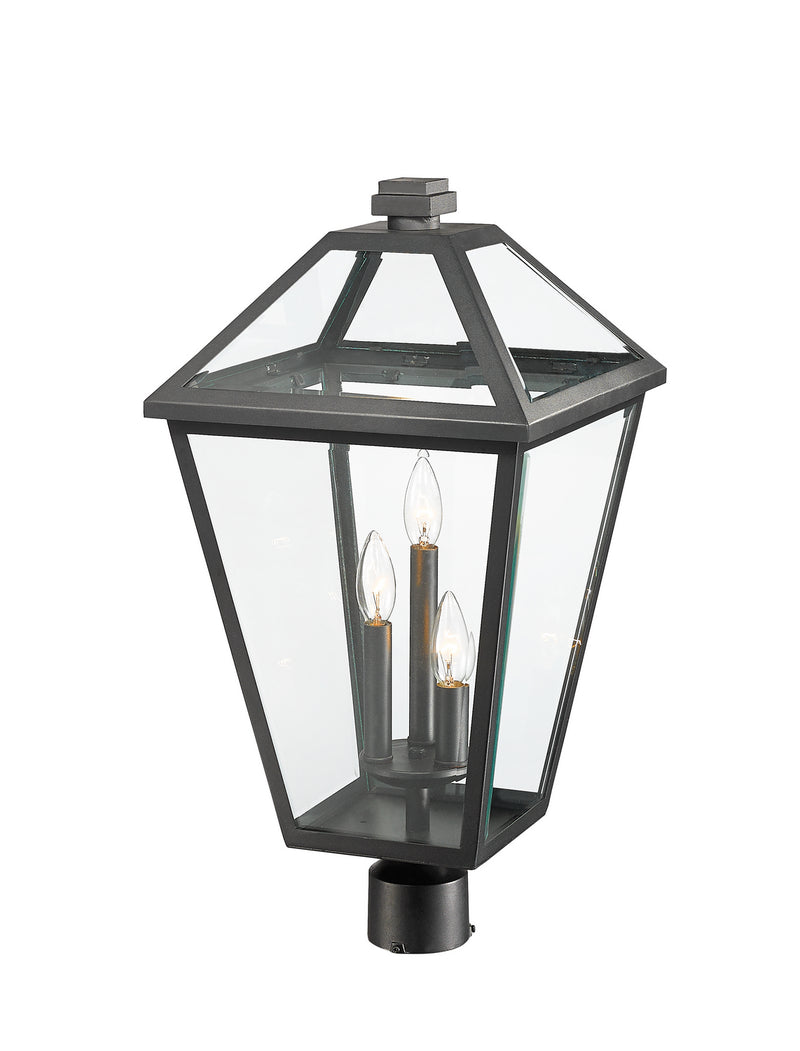 Z-Lite 579PHXLR-BK Three Light Outdoor Post Mount Fixture, Black