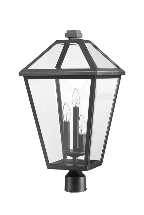 Z-Lite 579PHXLR-BK Three Light Outdoor Post Mount Fixture, Black