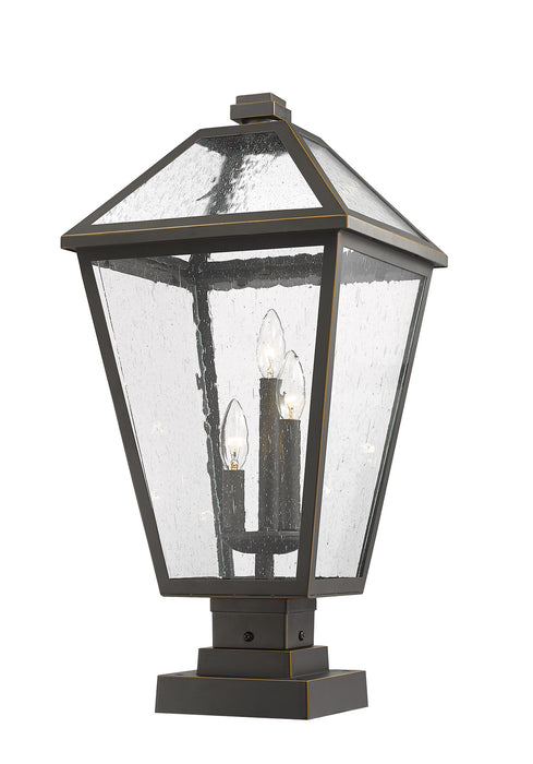 Z-Lite 579PHXLS-SQPM-ORB Three Light Outdoor Pier Mounted Fixture, Oil Rubbed Bronze