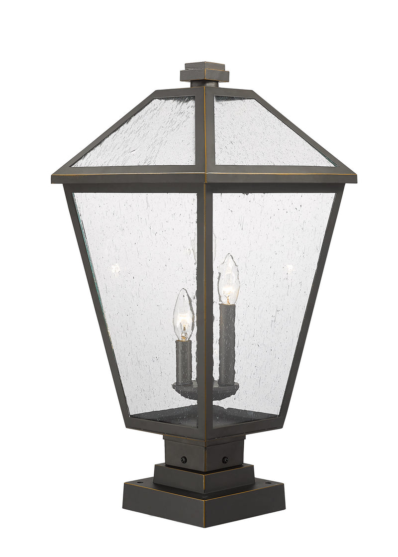 Z-Lite 579PHXLS-SQPM-ORB Three Light Outdoor Pier Mounted Fixture, Oil Rubbed Bronze