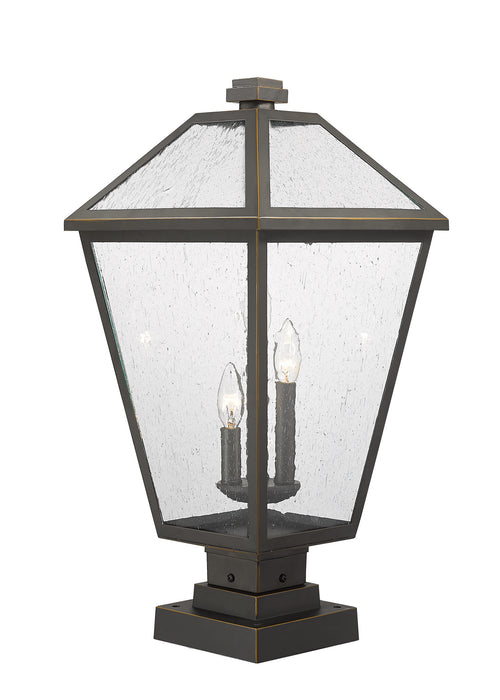 Z-Lite 579PHXLS-SQPM-ORB Three Light Outdoor Pier Mounted Fixture, Oil Rubbed Bronze