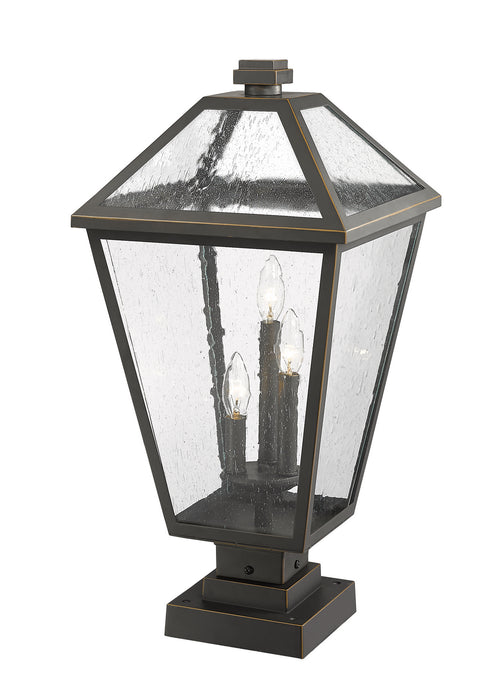 Z-Lite 579PHXLS-SQPM-ORB Three Light Outdoor Pier Mounted Fixture, Oil Rubbed Bronze