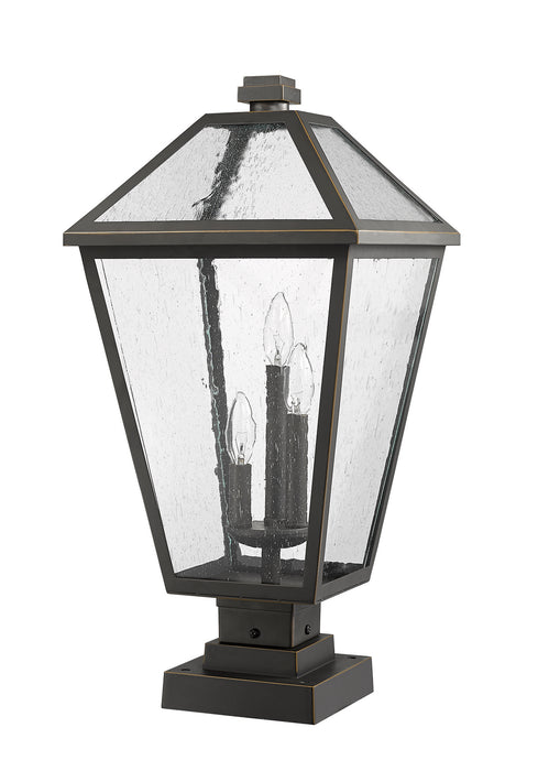 Z-Lite 579PHXLS-SQPM-ORB Three Light Outdoor Pier Mounted Fixture, Oil Rubbed Bronze