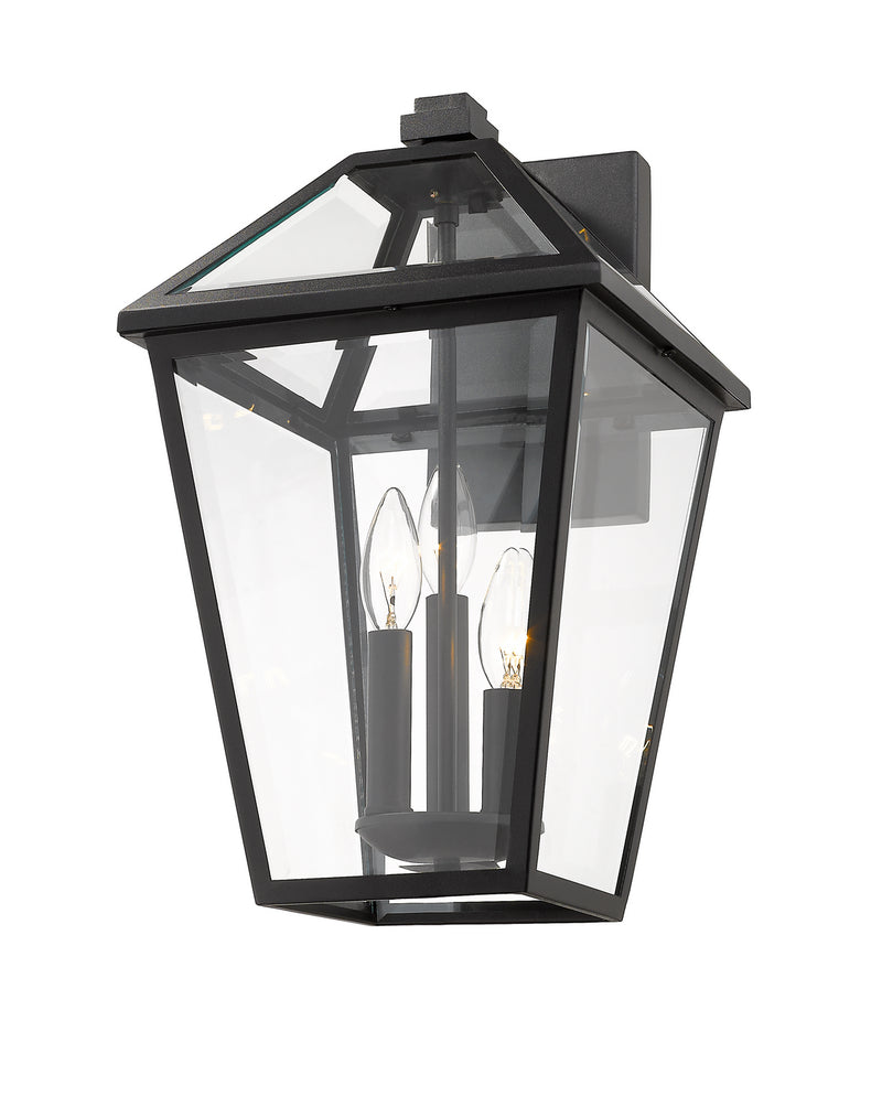 Z-Lite 579XL-BK Three Light Outdoor Wall Light, Black