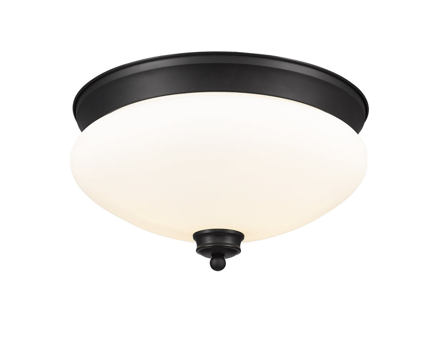 Z-Lite 721F2-MB Two Light Flush Mount, Matte Black