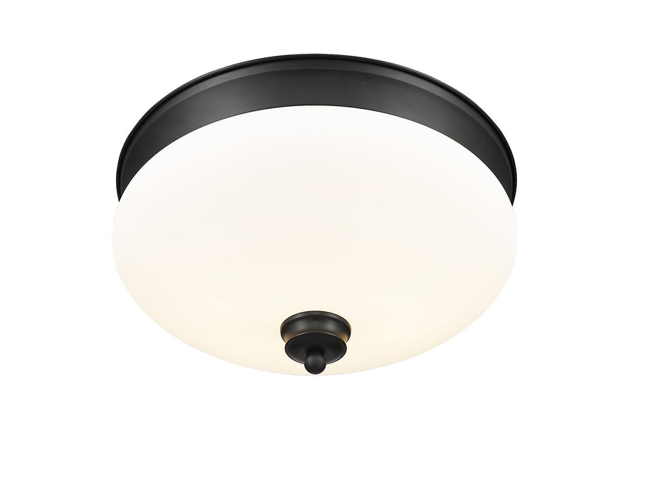 Z-Lite 721F2-MB Two Light Flush Mount, Matte Black