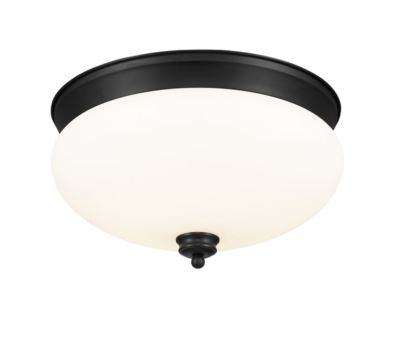 Z-Lite 721F3-MB Three Light Flush Mount, Matte Black