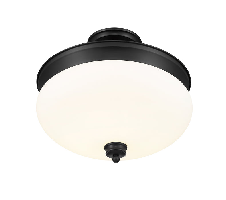 Z-Lite 721SF-MB Three Light Semi Flush Mount, Matte Black