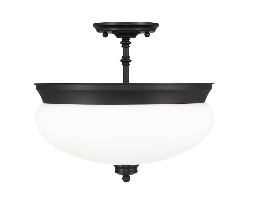 Z-Lite 721SF-MB Three Light Semi Flush Mount, Matte Black