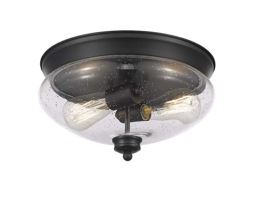Z-Lite 722F2-MB Two Light Flush Mount, Matte Black