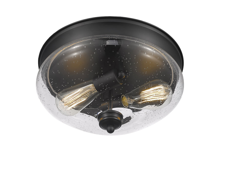 Z-Lite 722F2-MB Two Light Flush Mount, Matte Black