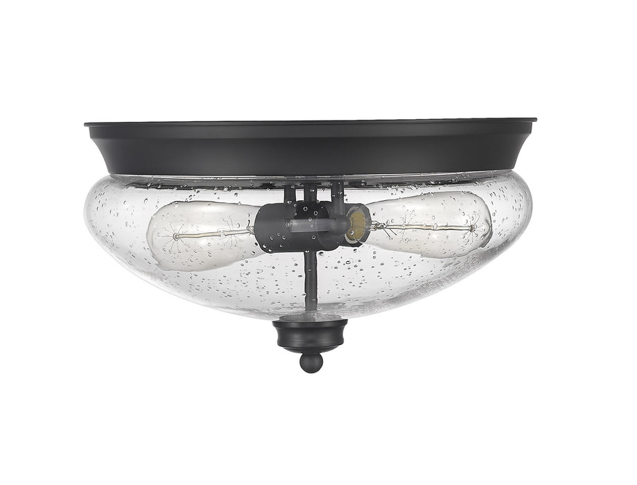 Z-Lite 722F2-MB Two Light Flush Mount, Matte Black