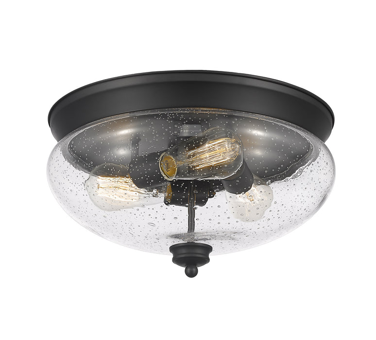 Z-Lite 722F3-MB Three Light Flush Mount, Matte Black