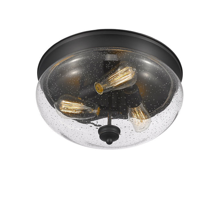 Z-Lite 722F3-MB Three Light Flush Mount, Matte Black