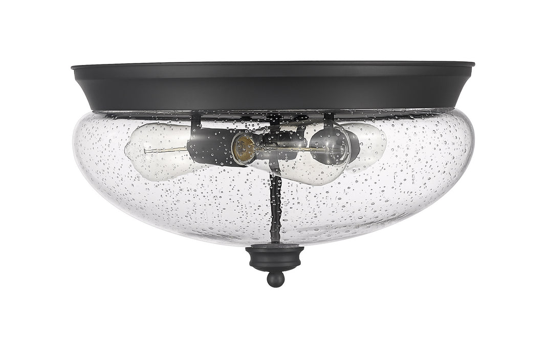 Z-Lite 722F3-MB Three Light Flush Mount, Matte Black
