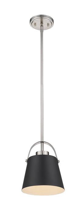 Z-Lite 726MP-MB+BN One Light Pendant, Matte Black + Brushed Nickel