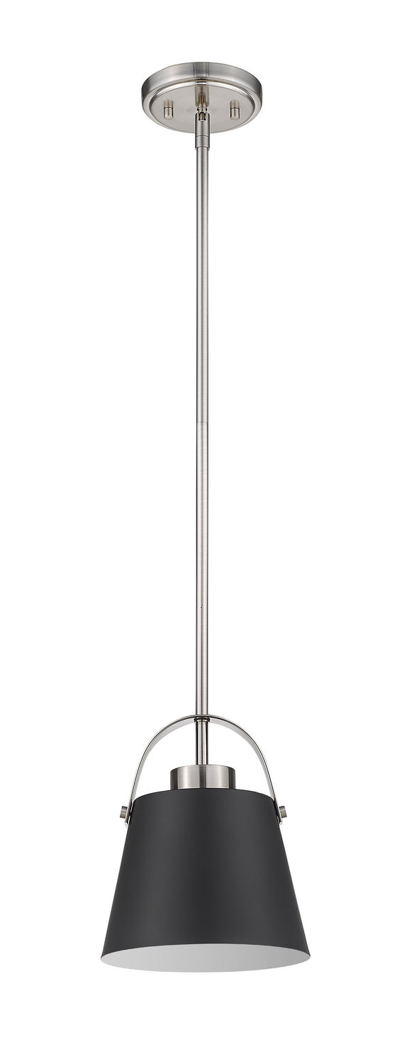 Z-Lite 726MP-MB+BN One Light Pendant, Matte Black + Brushed Nickel