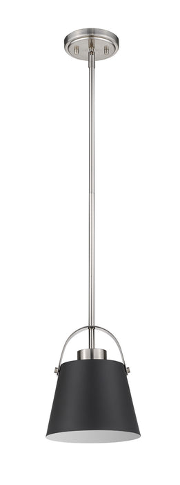 Z-Lite 726MP-MB+BN One Light Pendant, Matte Black + Brushed Nickel