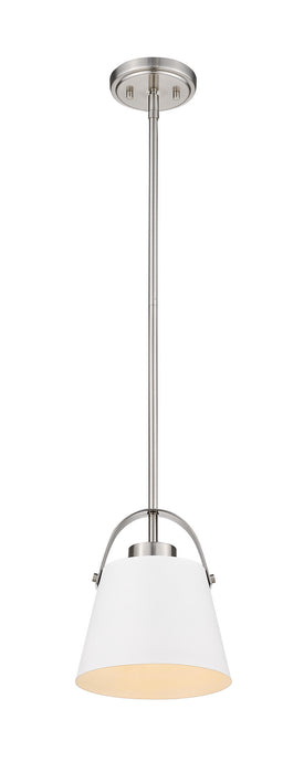 Z-Lite 726MP-MW+BN One Light Pendant, Matte White + Brushed Nickel